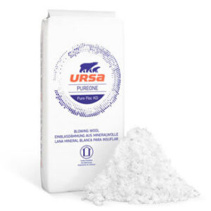 lana mineral blanca por insuflado